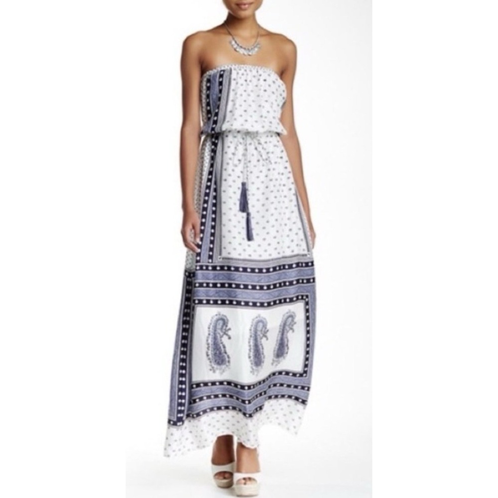 Calypso St. Barth paisley-print strapless maxi dress Silk Halter Size XS‎ Resort